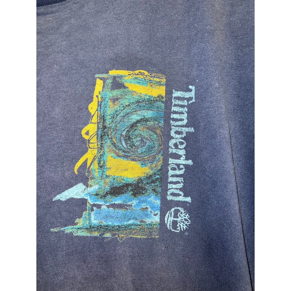 Vintage Timberland Weathergear Shirt Blue Surf Art Artwork Graphic Tee Vtg Xl View 4